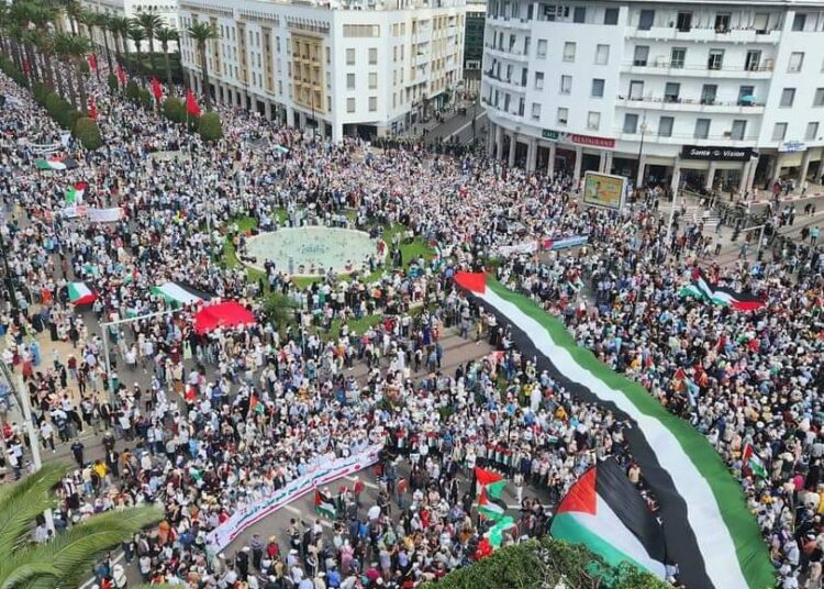 استمرار العدوان الصهيوني .. مسيرة  شعبية وطنية بالرباط 