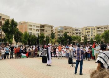 مظاهرة بالمغرب رفضا لتهجير فلسطينيي غزة وتجويعه