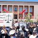 من أرشيف مظاهرة المحامون أمام مقر البرلمان المغربي، الرباط، المغرب
